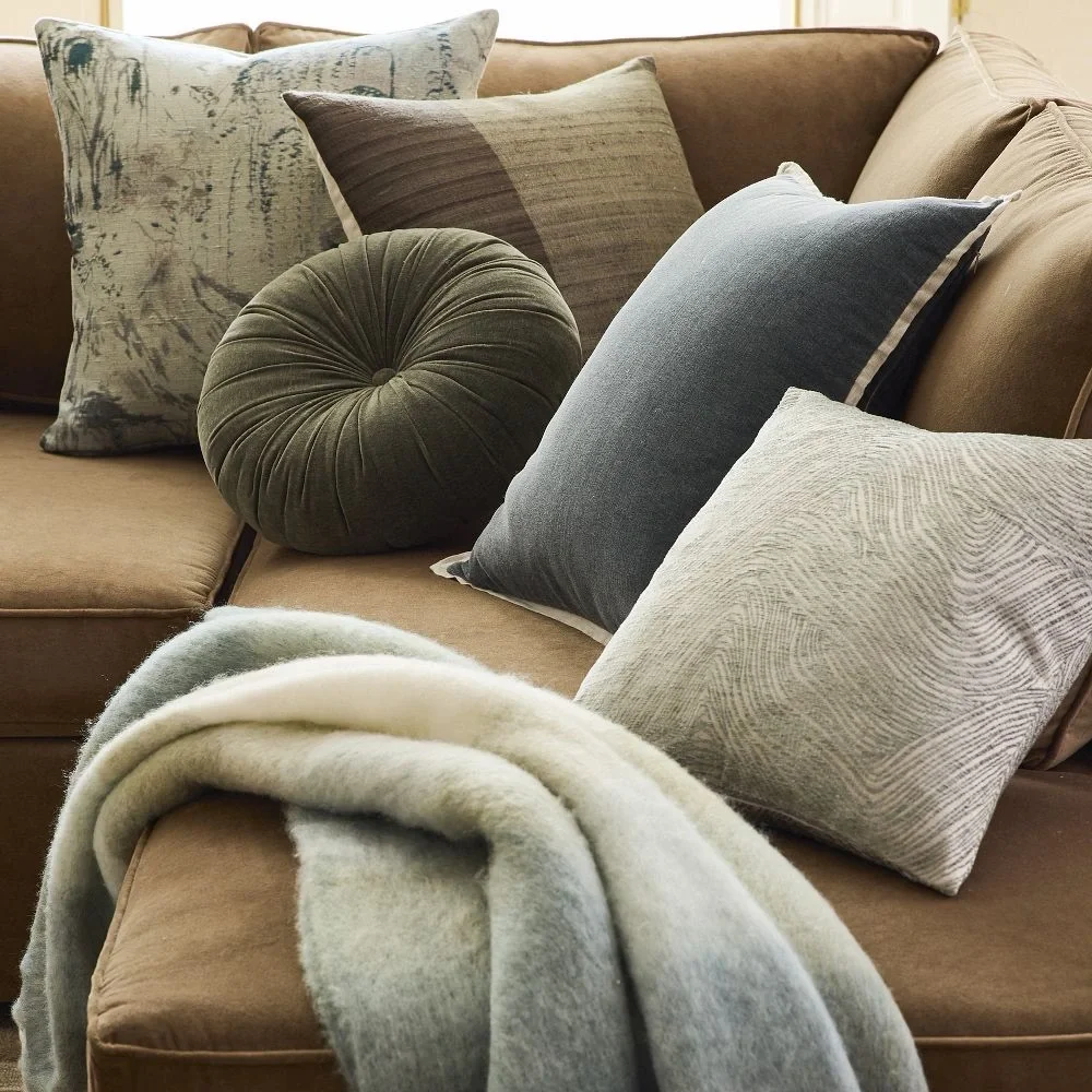 West Elm Throw Blanket Faux Mohair Wool Blend Ombré NWT